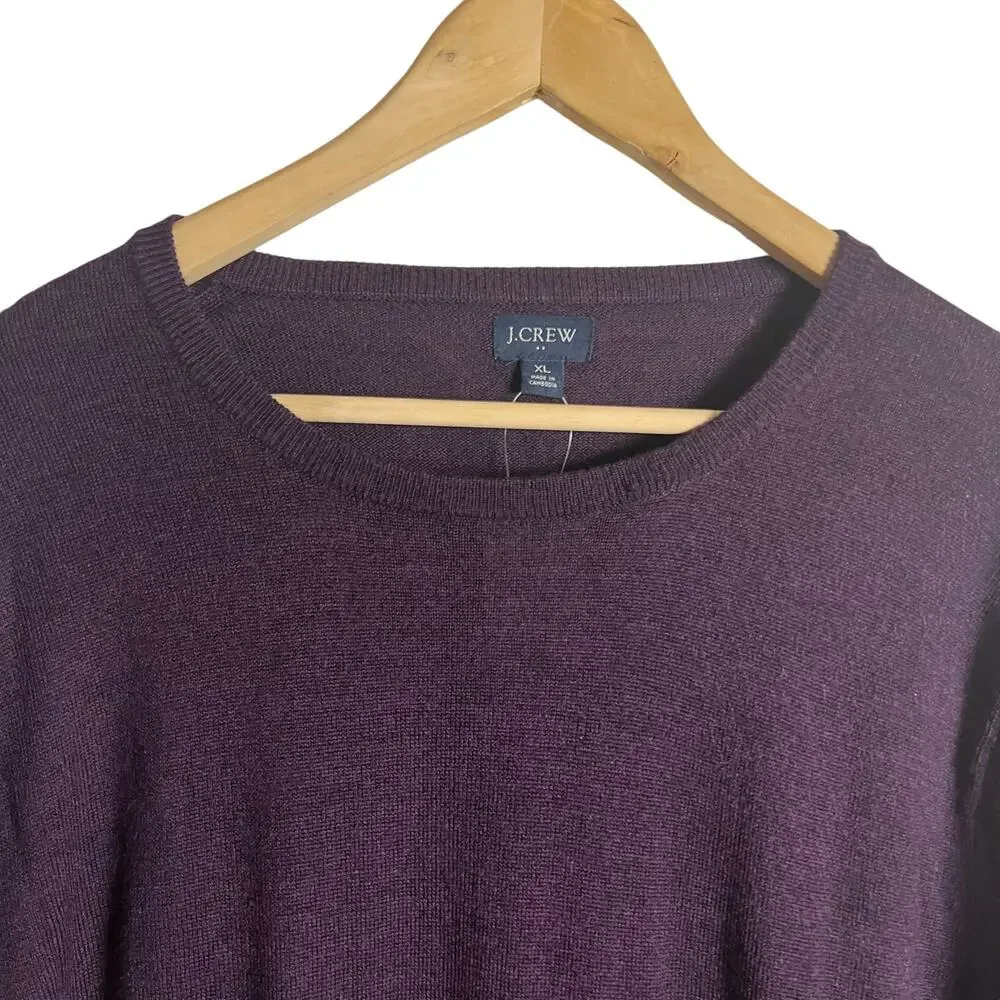 J.Crew Men’s Merino Wool Blend Purple Crewneck Long Sleeve Sweater Size XL